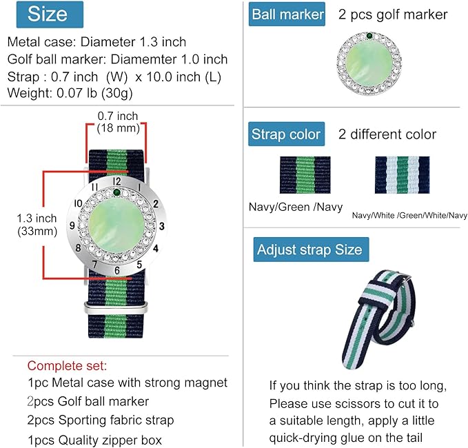 Golf Ball Marker with Golf Stroke Counter Bracelet, Pearl Crystal Ball Marker, Golf Accessories, Golf Gifts, Golf Counters for Women