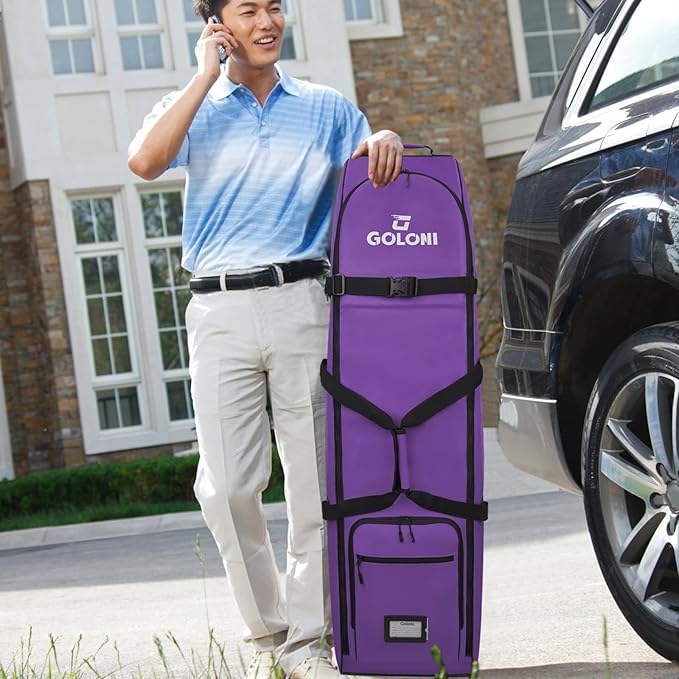 Goloni Golf Travel Bag with Wheels, Golf Travel Case for Airlines, 900D Heavy Duty Oxford Wear-Resistant Soft-Sided