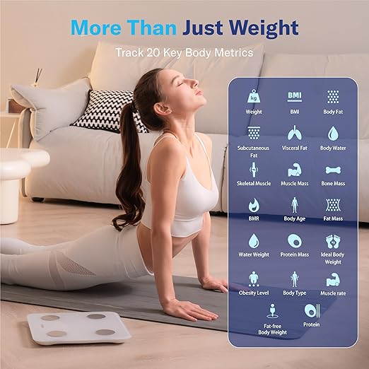 Alcedo Smart Body Fat Scale, Digital Scale with BMI, Fat Percentage, Muscle Mass, Color-Changing with Weight Variation, 400 lb, Bluetooth