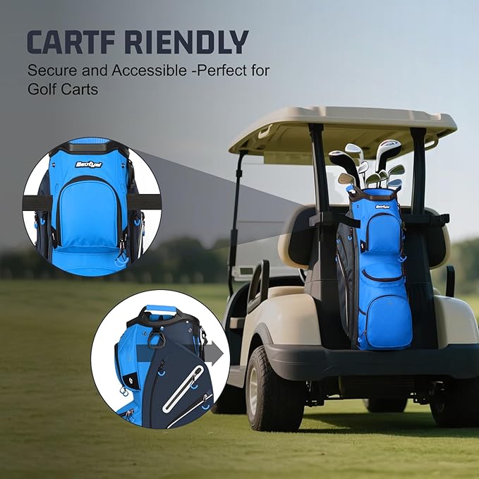 Golf Cart Bag 15 Way Organizer Divider Top Golf Club Cart Bag for Men Women with Cooler, Handles and Rain Cover