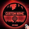 Custom Golf Player Metal Sign, Personalized Wall Art with LED Lights, Unique Home Decor Gift for Golf Enthusiasts, Stylish Hanging Decoration for Offices or Man Caves