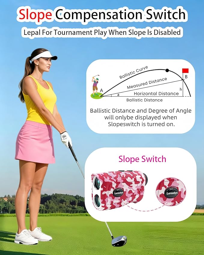 Golf Rangefinder with Slope - 1200 Yards Laser Range Finder for Golf, 7X Magnification, Rechargeable, Built-in Magnetic Strip,0.1s Flag Pole Locking Vibration,Golf Accessories for Women