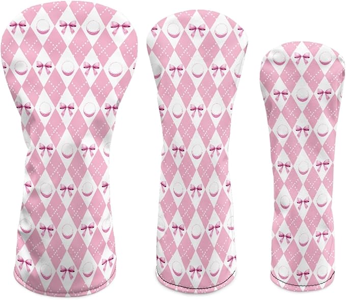 Golf Club Head Covers for Club Protective, Waterproof PU Leather Driver Fairway Wood Hybrid Head Cover