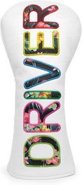Golf Club Head Covers White for Driver, Fairway Hybrid Woods - 4 Options - Synthetic Leather Driver Headcover, Fairway Wood Head Cover, Golf Hybrid Head Cover