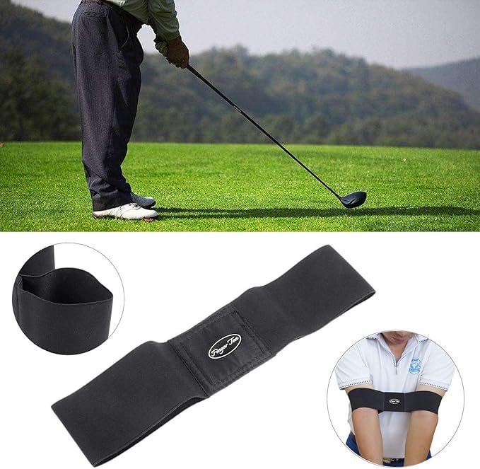 Amy Sport Golf Swing Training Aid Wrist Hinge Adjustable Arm Band with Hanger Smartball Connection Band for Correction, Men Women Ball Between Arms Practice Tool