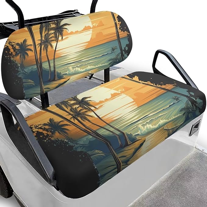 Fashion Print Golf Cart Seat Covers 2 Passenger Golf Cart Backrest Cover Golf Cart Seat Towel Gift for Friends
