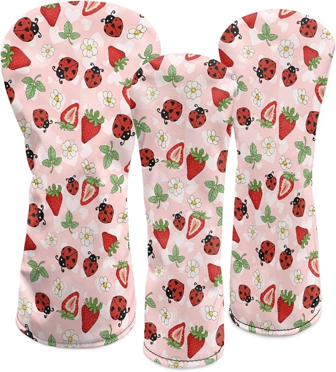Golf Club Head Covers for Club Protective, Waterproof PU Leather Driver Fairway Wood Hybrid Head Cover