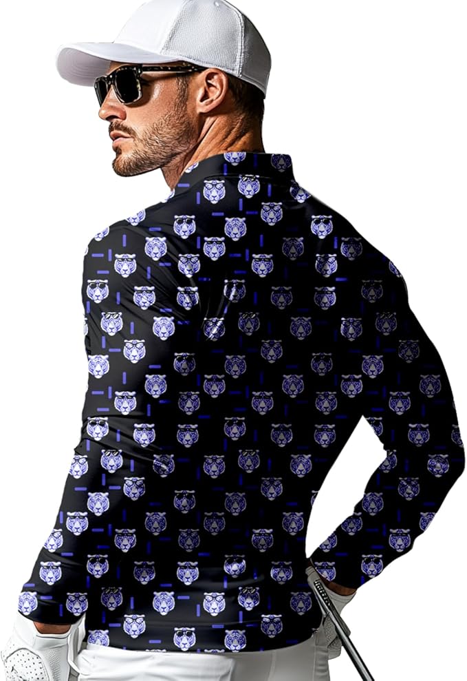 Men's Long Sleeve Golf Shirt Quick Dry 3 Button Work Fishing Outdoor Casual Collar Shirt