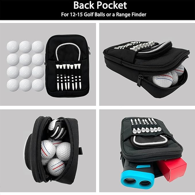 Golf Ball Pouch, Tee Organizer Bag Accessory Clip, Holder with Sturdy Storage Feature, Pouch with Course Practice Function, Play Supply, Durable Organizer Choice for Women Men Golf Club Accessories