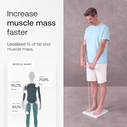 WITHINGS Body Scan - Smart Scale with Segmental Body Composition Analysis, Weighing Scales Body Weight & Vascular Age, Visceral Fat, Heart Rate, iOS/Android
