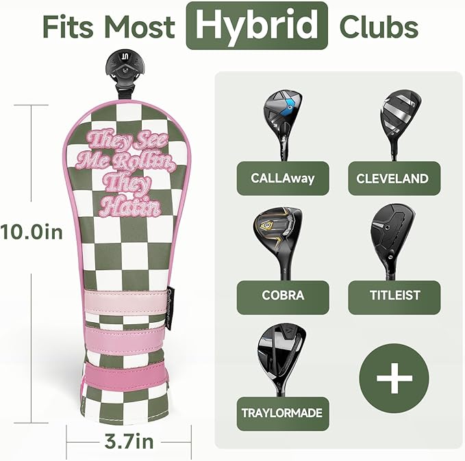 Craftsman Golf Club Cover Golf Head Cover for Driver Fairway Hybrid/Utility Woods Headcover Set Putter Head Cover for Mallet Blade DF3