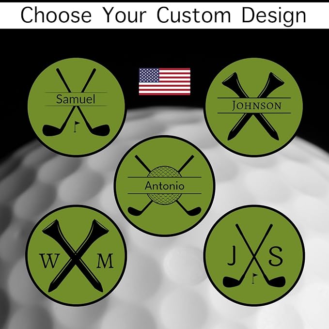 Premium Custom Golf Wedding Gift | Laser Engraved Magnetic Vegan Leather Golf Ball Marker | Golfers Mother's Day | Small USA Business | Golf Marker for Events Tournaments
