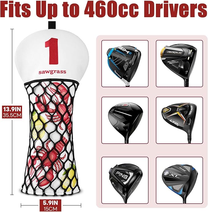 Craftsman Lobster Golf Club Head Covers Funny Golf Headcovers for Driver Fairway Utility/Hybrid Woods Headcovers Putter Headcover for Blade