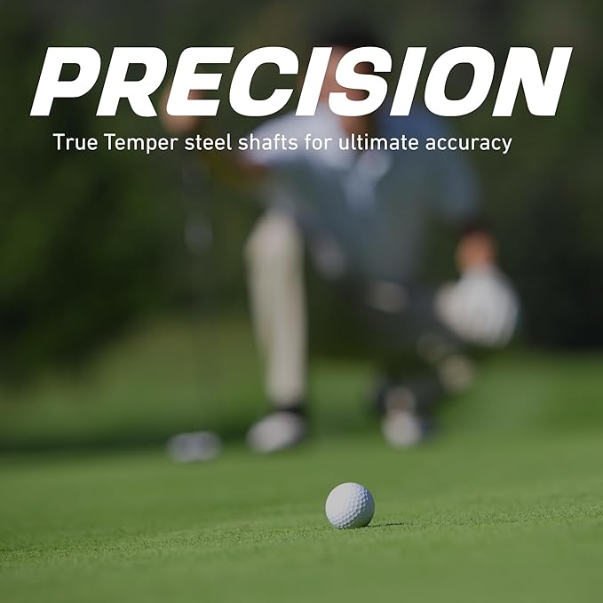 Precise AMG Men’s 14-Piece Golf Set – Titanium Driver, Wood, Hybrid, 6-PW Irons, Putter, Stand Bag, 3 Headcovers and Cover – RH