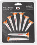 MAZEL Plastic Golf Tees 8 Pack｜Excellent Durability and Stability Plastic Tees with 5 Prongs,Reduces Friction & Side Spin