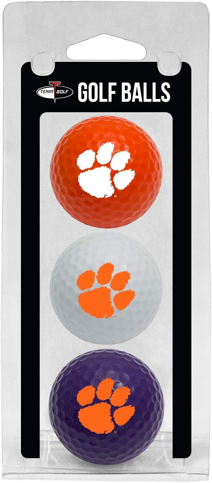 Team Golf NCAA Regulation Size Golf Balls, 3 Pack, Full Color Durable Team Imprint