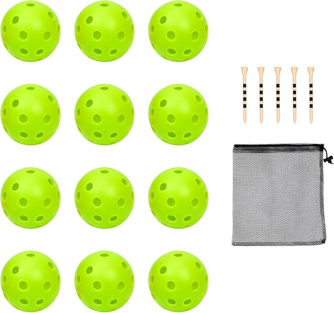 Plastic Golf Balls Practice Limited Flight Golf Training Ball Hollow Swing Practice Indoor Golf Balls with Mesh Drawstring Bag for Backyard Driving Range or Outdoor