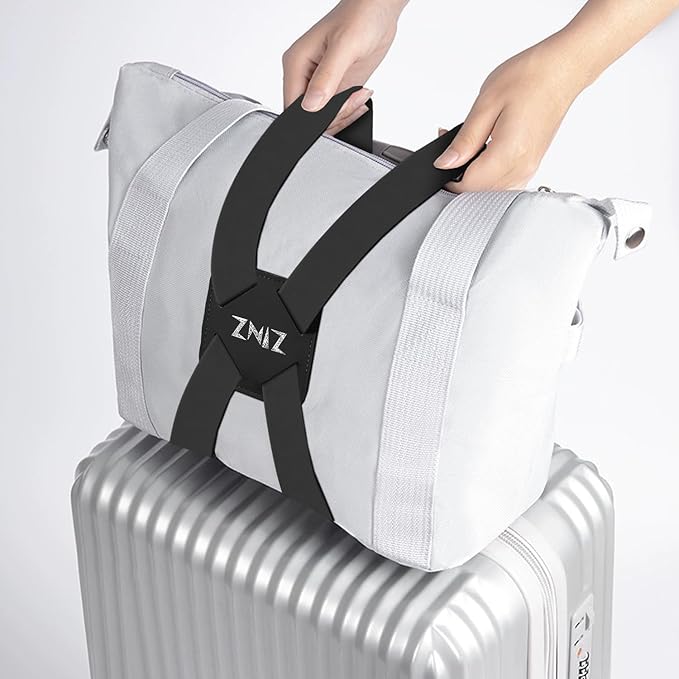 ZINZ Luggage Strap, High Elastic Suitcase Belt Adjustable Bag Bungees for Easier Travel，Black