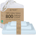 Threadmill Luxury 800 Thread Count 100% Cotton Sheets - Light Blue Sateen Weave Twin Size Bed-Sheets, Better Than Egyptian Cotton,3 Pc Solid Soft Bedding Set, Fits 15" Deep Pocket