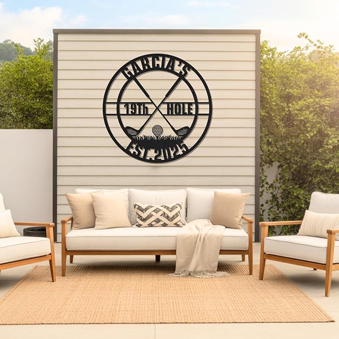 Personalized Golf Metal Wall Art, Vintage Golf Wall Decor, Custom Signs Outdoor Metal, 19th Hole Home Decor for Man Cave Garage Bar Club, Personalized Gifts for Men Dad Father