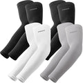 YQXCC 4 Pairs Arm Sleeves, Cooling UV Sun Protection Sports Compression Sleeves for Men Women, Golf Basketball Arm Sleeves