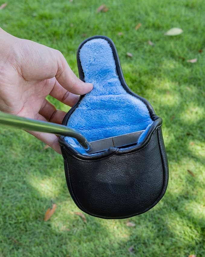 Golf Club Head Covers,1pc Mallet Putter Golf Headcovers for Woods, PU Leather with Advanced Embroidery for Most Brands