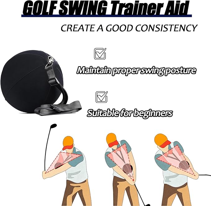 Retractable Golf Swing Training Aid, Golf Grip Trainer and Right-Handed Golf Training Aid for Chipping Hitting, Portable Grip Trainer with Click Feedback