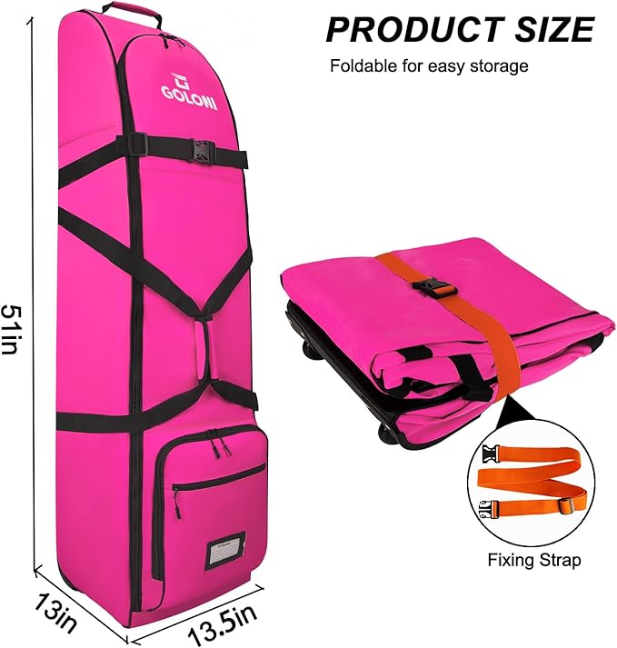 Goloni Golf Travel Bag with Wheels, Golf Travel Case for Airlines, 900D Heavy Duty Oxford Wear-Resistant Soft-Sided