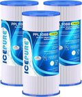 ICEPURE 5 Micron 10" x 4.5" Whole House Sediment Pleated Water Filter Replacement for GE FXHSC, Culligan R50-BBSA, Pentek R50-BB, DuPont WFHDC3001, W50PEHD, GXWH40L, GXWH35F for Well Water, 3PACK