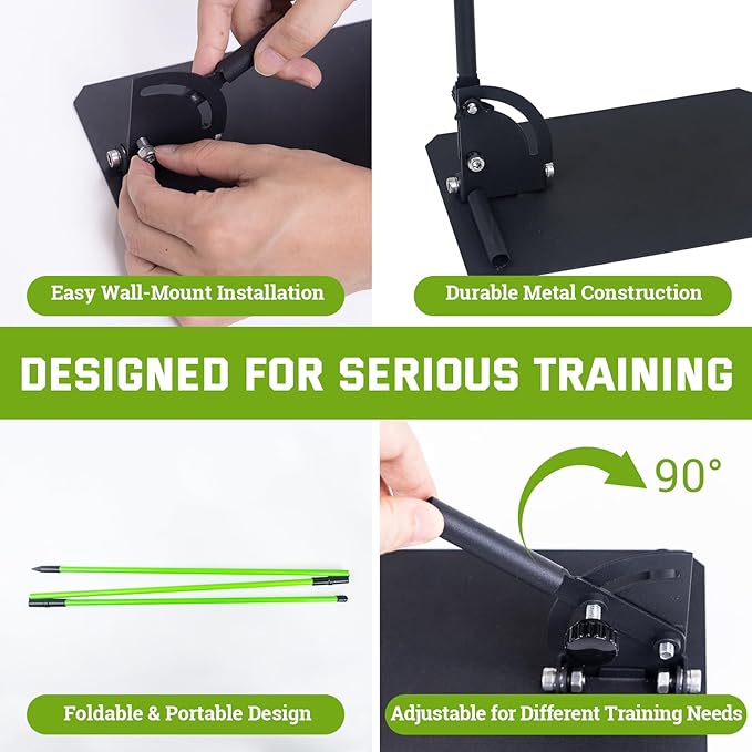 Golf Swing Correction Training Kit – Grip Alignment Trainer, Telescopic Swing Direction Indicator, Wrist & Arm Strap, Foldable Metal Angle Corrector & Dual Folding Alignment Sticks