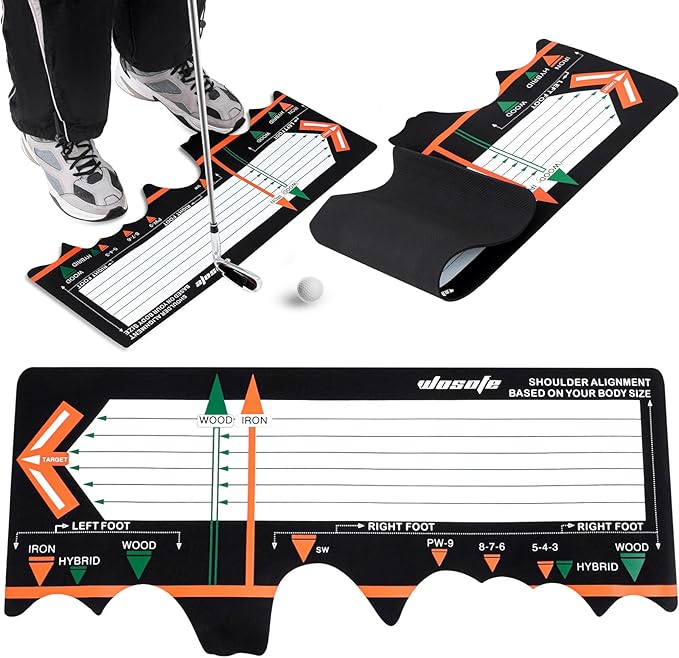 Golf Training Mat Practice Swing Mat Practice Equipment for Beginner Posture Assistance Entry Level Golf Stance Corrector Indoor Outdoor