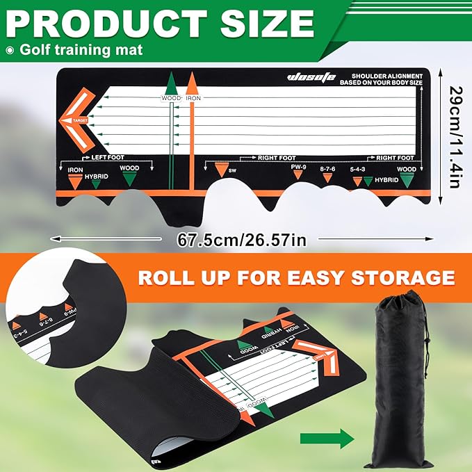 Golf Training Mat Practice Swing Mat Practice Equipment for Beginner Posture Assistance Entry Level Golf Stance Corrector Indoor Outdoor