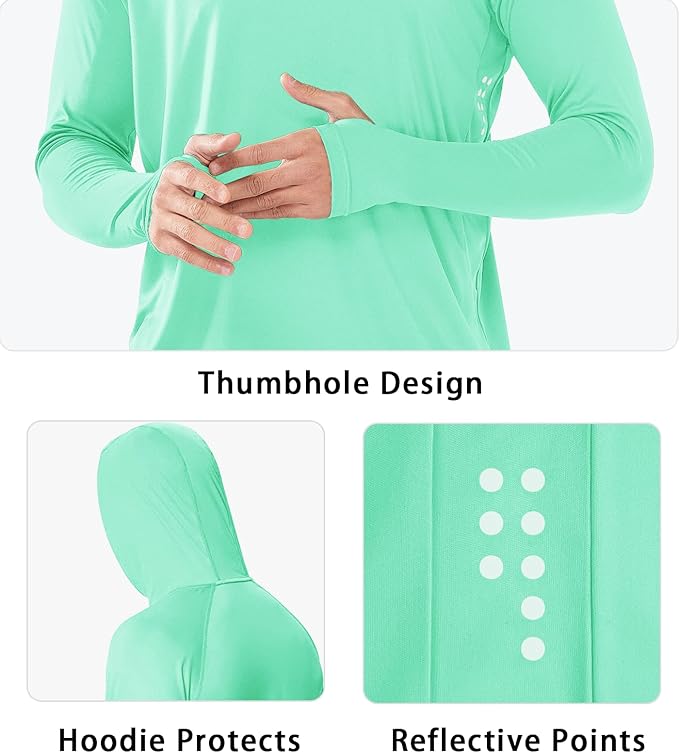 NORTHYARD Men's UPF 50+ Hoodie Shirts Long Sleeve Sun Protection Fishing Swim Beach UV SPF Rash Guard Quick Dry Lightweight