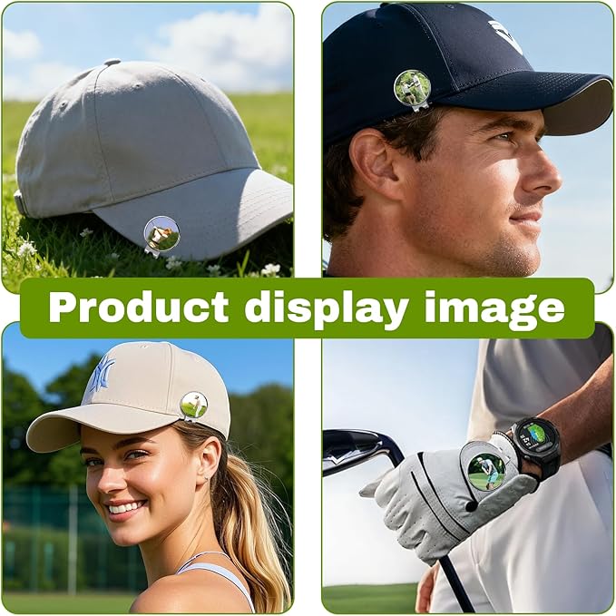 Personalized Golf Ball Marker with Photo Magnetic Hat Clip – Custom Logo/Text 1" Marker for Golfers, Gift for Men & Women, Golf Accessories Gift Set