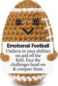 Funny Crochet Football Doll Inspirational Christmas Birthday Gifts for Women Men, Handmade Emotional Birthday Present for Men Dad Colleague Boss Employees Friend Brother Son Mom Sister