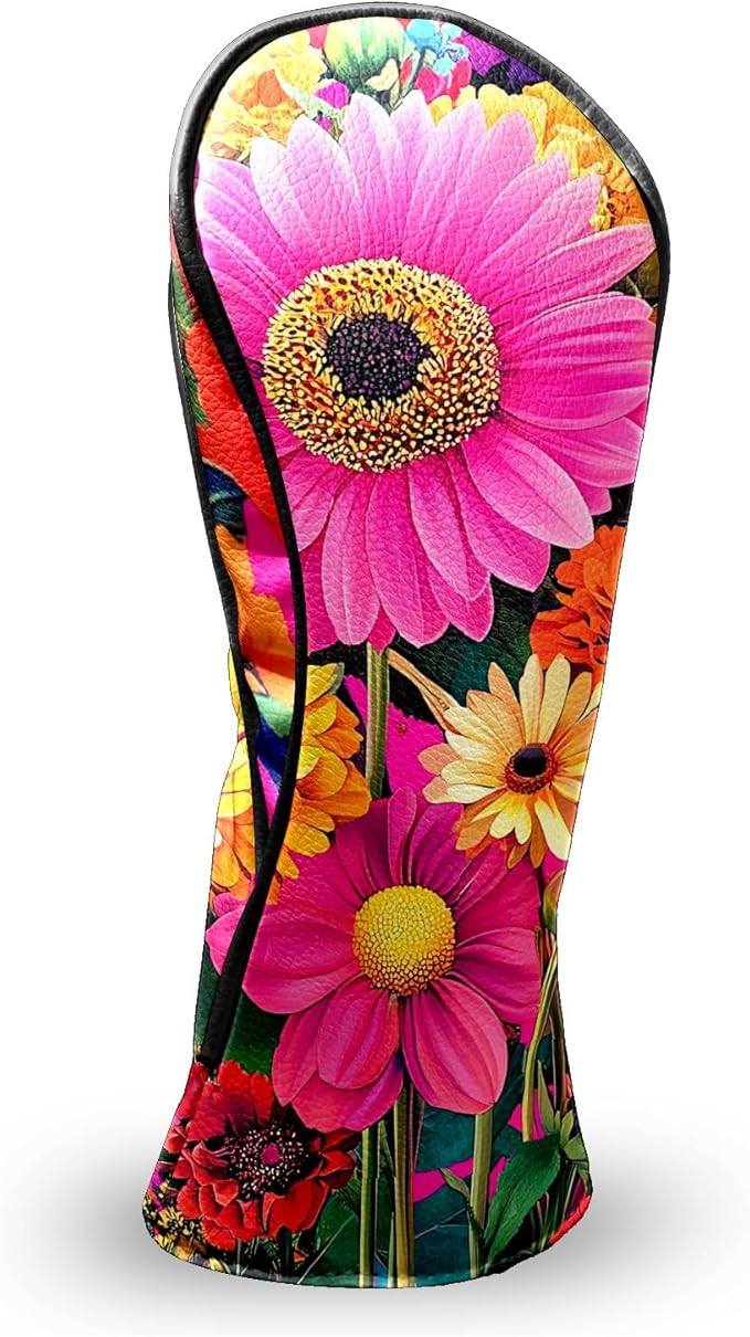 Golf Head Covers Leather Driver Headcover, Premium Golf Club Covers with Anti-Scratch Lining 1/3/5 Wood Head Covers for Golf Clubs for Women Men