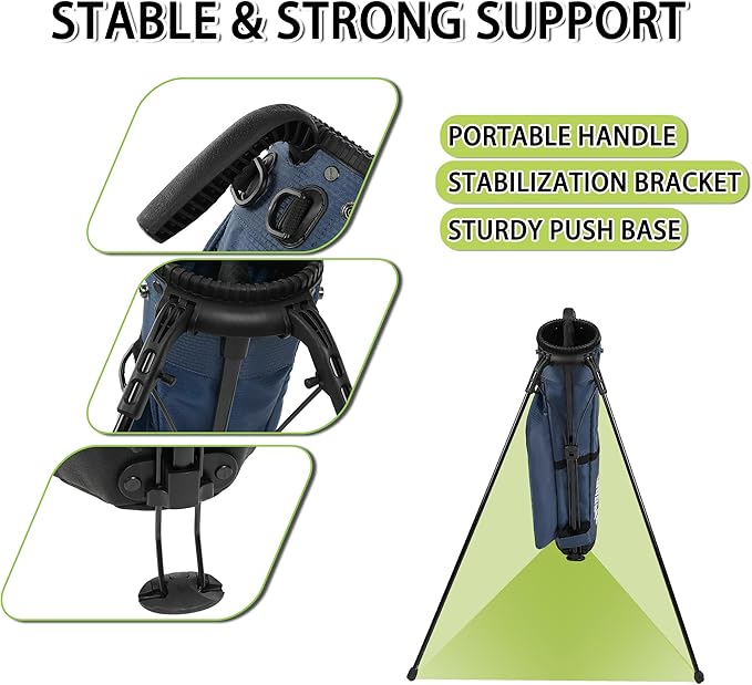 Golf Stand Bag,Lightweight Small Golf Bag,Medium Golf Carry Bag, 2-3Way Divider Men and Women with Adjustable Shoulder Strap Multiple Pockets with Golf Putter Covers