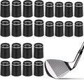 24 Pieces Solid Black Flat Golf Iron Ferrules for Tapered 0.335Shaft 0.355 Shaft and 0.370 Shaft Golf Tapered Ferrules, Black Golf Club for Most Golf Club Body Accessories ﻿ ﻿