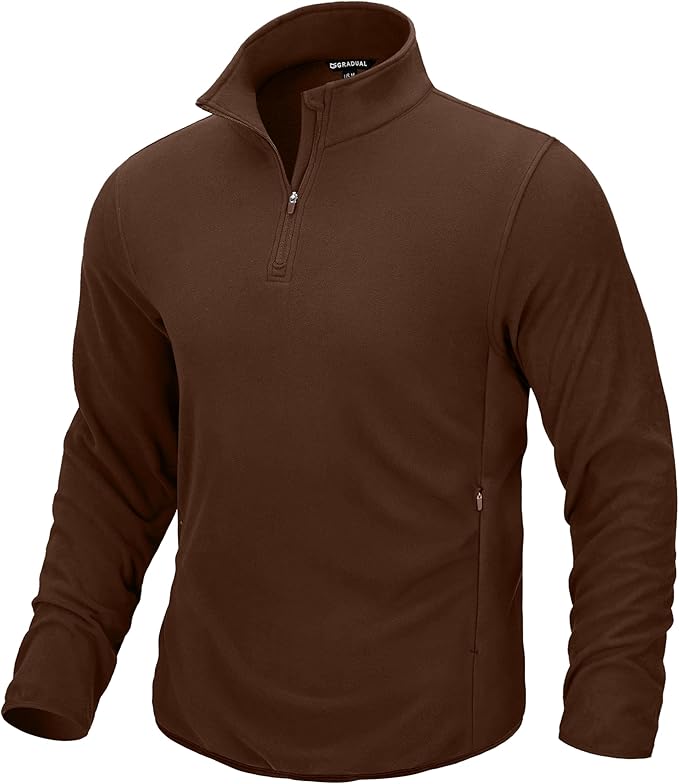 G Gradual Mens Quarter Zip Pullover Fleece with 2 Zipper Pockets Long Sleeve Golf Shirt Winter Athletic Sweater Lightweight