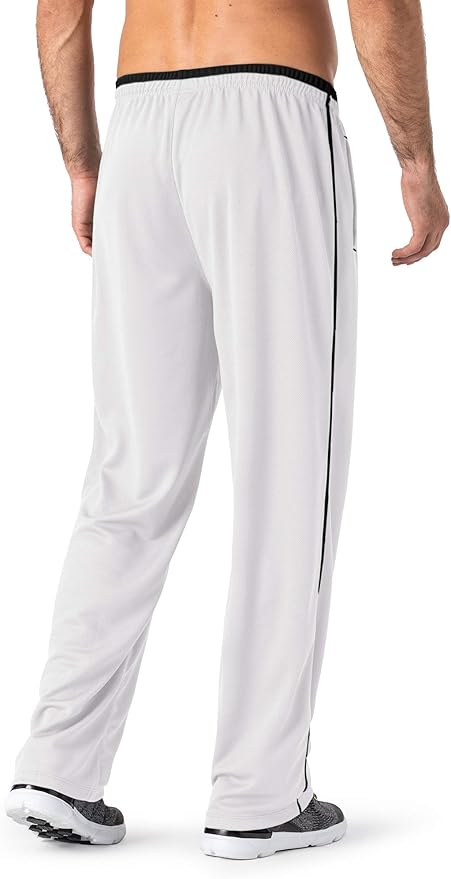 MAGNIVIT Men's Lightweight Sweatpants Loose Fit Open Bottom Mesh Athletic Pants with Zipper Pockets