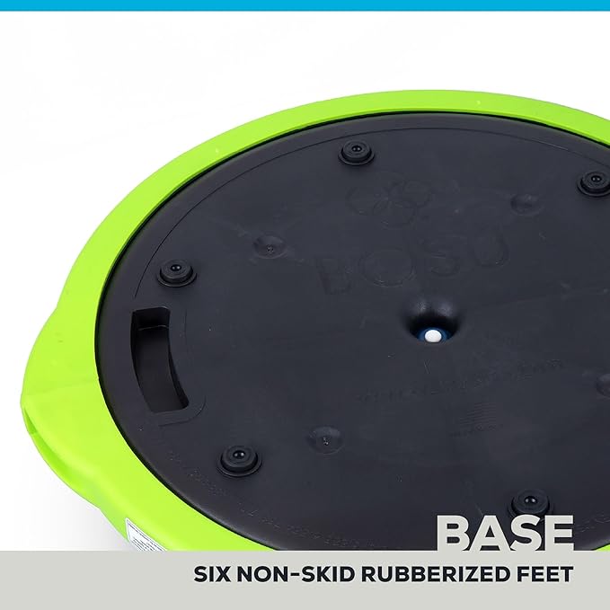 Bosu Balance Ball Exercise Trainer, Home Gym Equipment w/ Guided Workouts & Pump, 26", Blue - Inflatable Fitness Platform for Strength Training, Standing, Balancing, and Core Workout