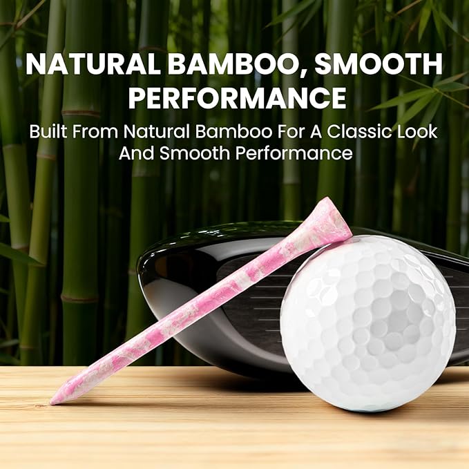Amy Sport Colorful Golf Tees Wooden 3 1/4 2 3/4 Inch Value 18/72/180 Pack, Stylish Painted Bamboo Tees for Enhanced Visibility, Reduce Friction & More Stable Tees for Men Women