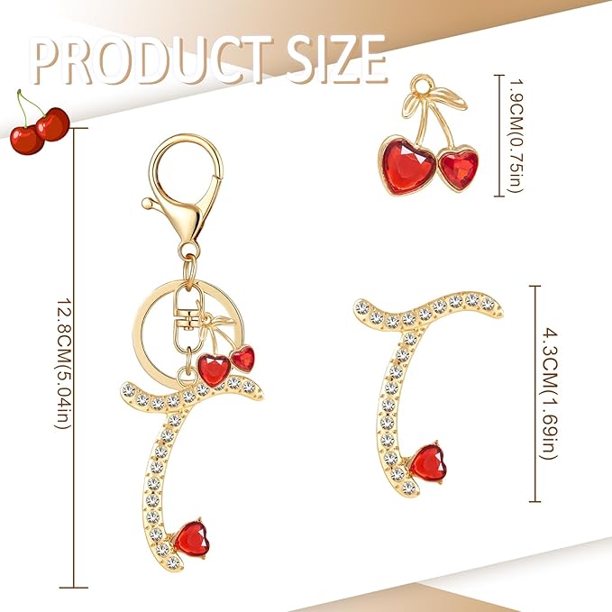 Gold Plated Alphabet Initial Letter Keyring Keychain for Women Girls Crystal Key Chains for Wallet Backpack Bag Charm