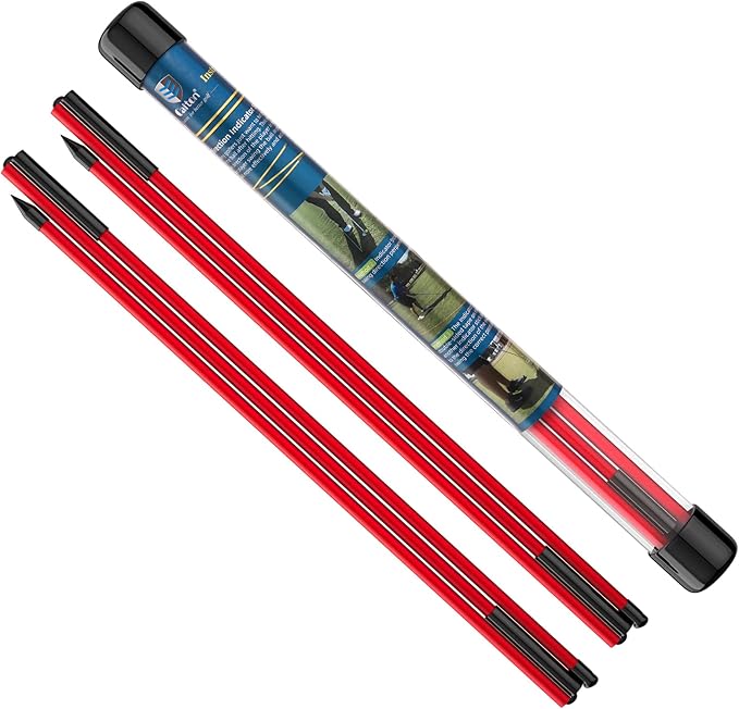 MoKo Golf Alignment Stick, 2 Set Golf Alignment Rods, 48" Collapsible Alignment Stick Golf Training Aid for Aiming, Putting, Posture Corrector, Golf Practice Sticks with Clear Tube Case