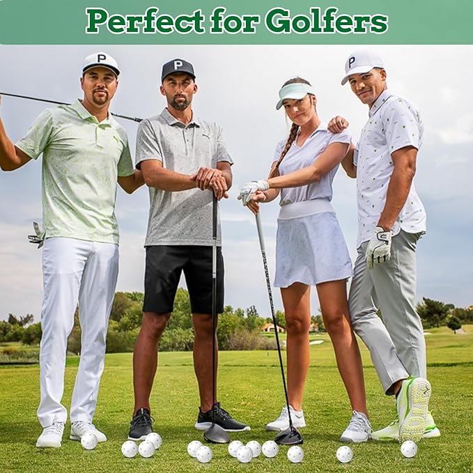 150pcs Practice Golf Balls – 42mm White Plastic Training Balls for Indoor/Outdoor Swing Practice, Driving Range & Backyard Use