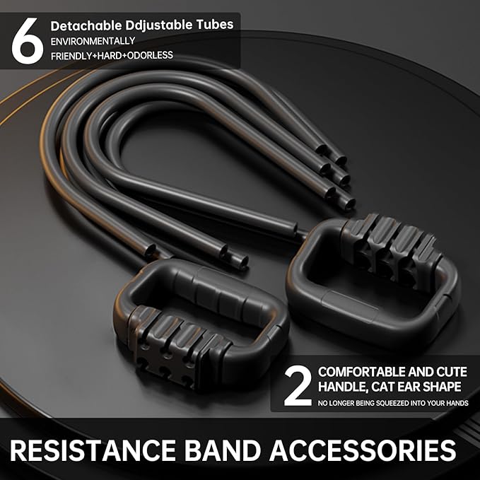 Resistance Bands with Handles, Single Resistance Bands, Exercise Bands with Comfortable Handles, Resistance Training, Physical Therapy, Home Workouts, Fitness, Pilates