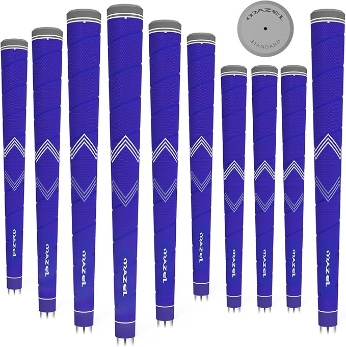 MAZEL Golf Club Grips for Men - 10 Pack - Non-Slip Micro-texture High Performance Golf Grips Midsize/ Standard,5 Colors Option