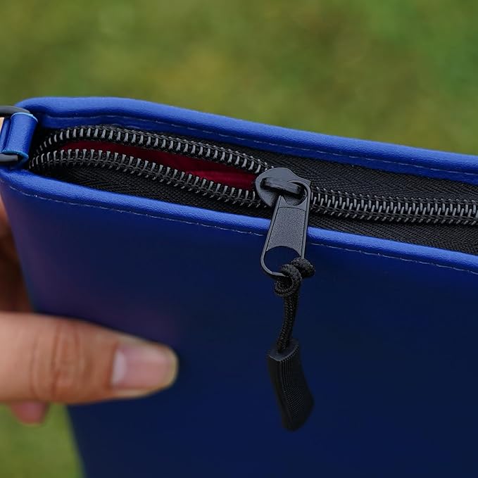 2thpart Golf Gloves Holder Case, Zipper Premium Glove Caddie, Organizer for Golf Gloves Synthetic Leather Blue