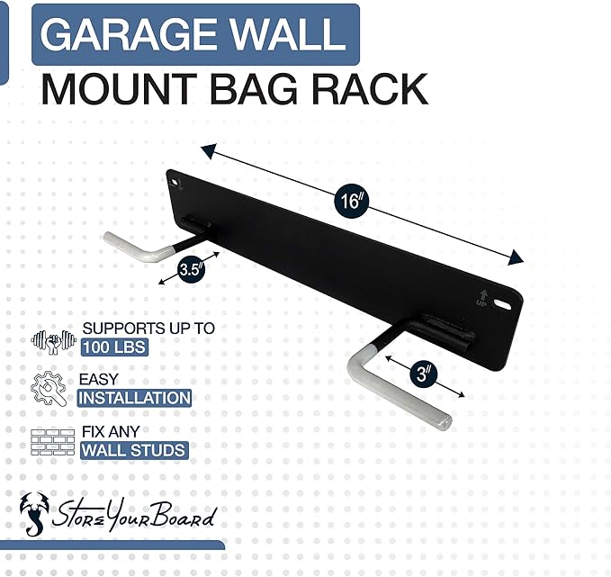 StoreYourBoard BLAT 2 Golf Bag Wall Mount | Home & Garage Storage Hooks | Golf Bag Holder | Heavy-Duty Wall Mount Organizer for Golf Bags & Accessories