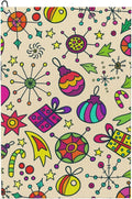 Flower Golf Towel Waffle Microfiber with Hook Detachable Clip 24x16in
